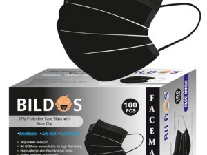Bildos® Melt-Blown Fabric 100 Black Masks Pack